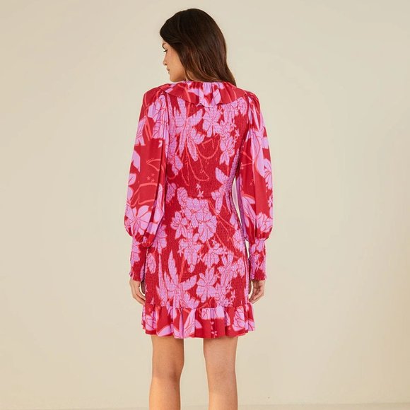 🥭 FARM RIO living nature burgundy mini dress - Picture 6 of 10